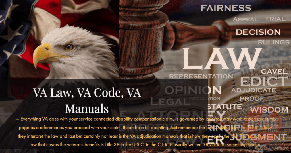 VA Law, VA Code and VA Manuals